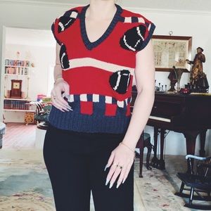 Vintage Pinup Football Game Day Sweater Vest
